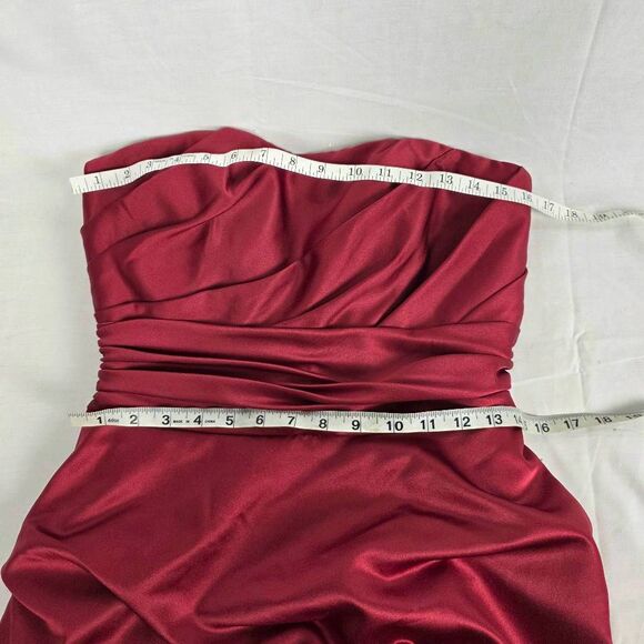 David’s Bridal Red Strapless Bubble Dress Size 6 - Picture 8 of 13